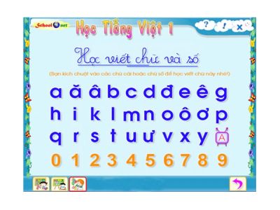 Bảng chữ cái và số mẫu giáo