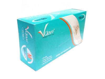 Găng tay y tế Vglove có bột (hộp xanh da trời)